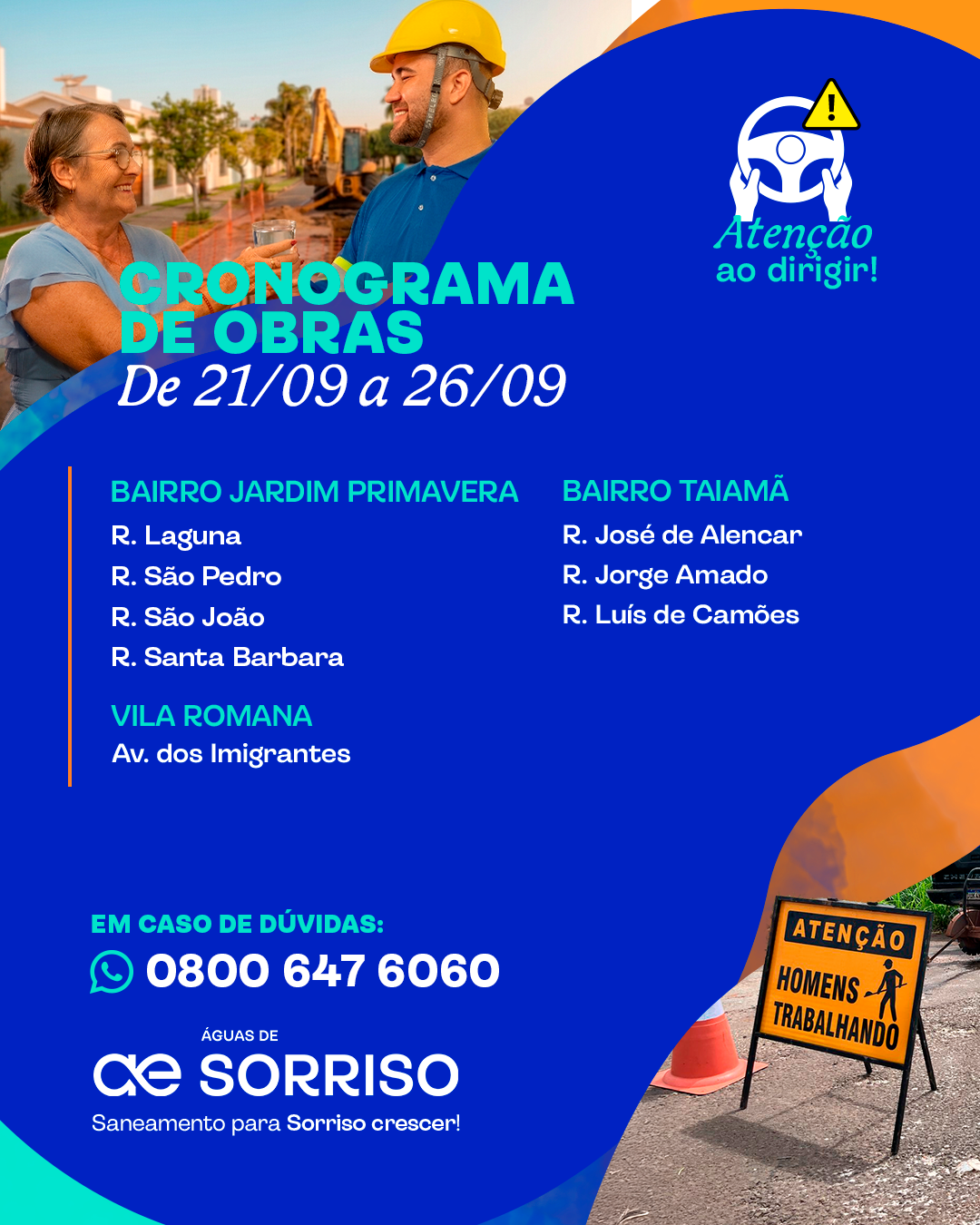 Águas de Sorriso inicia novas obras de esgoto na cidade