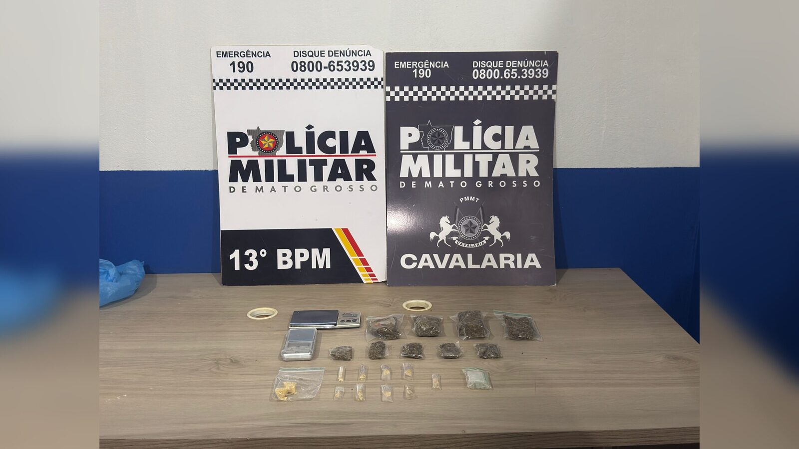 Cavalaria prende suspeito com drogas em Lucas do Rio Verde
