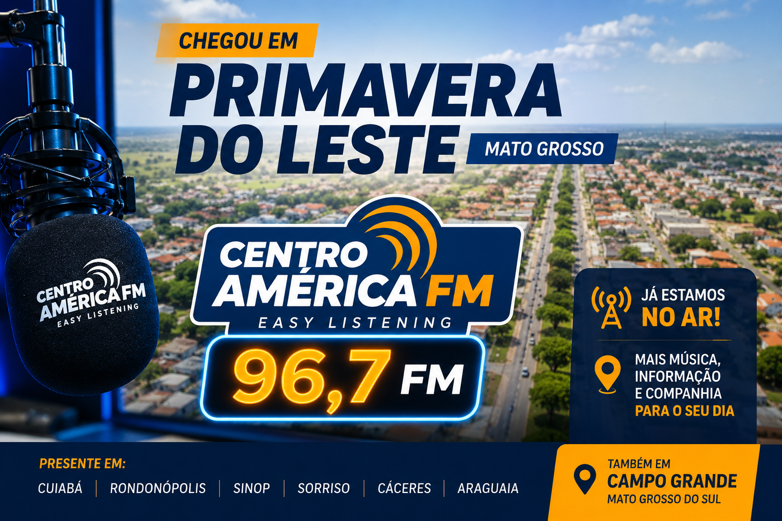 Centro América FM estreia em Primavera do Leste
