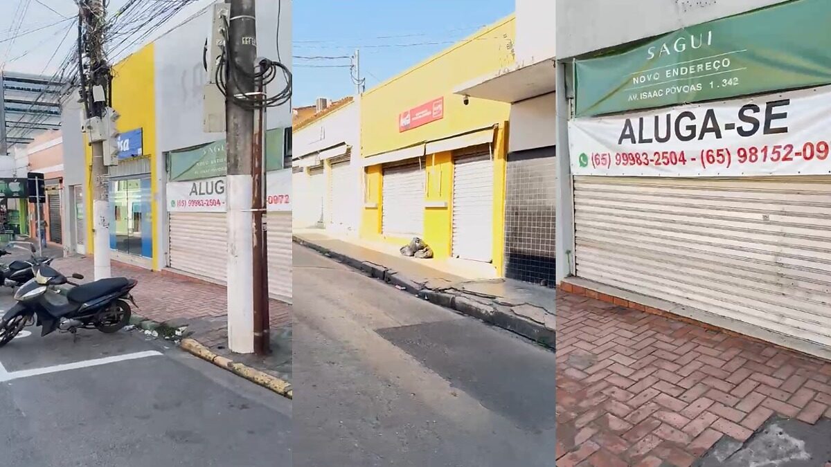 Comércio central de Cuiabá esvazia por falta de segurança e acesso