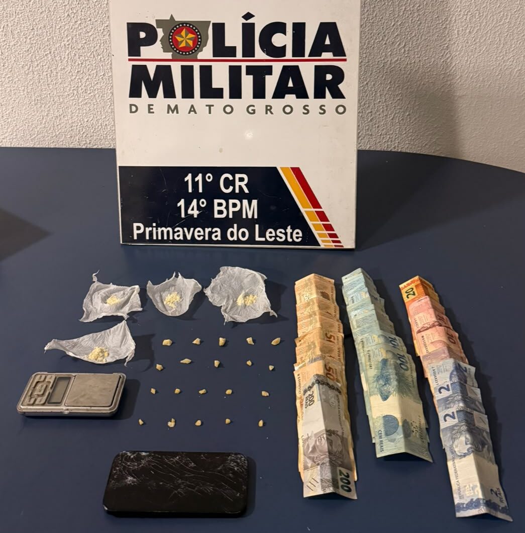 Droga e dinheiro são apreendidos em Primavera do Leste