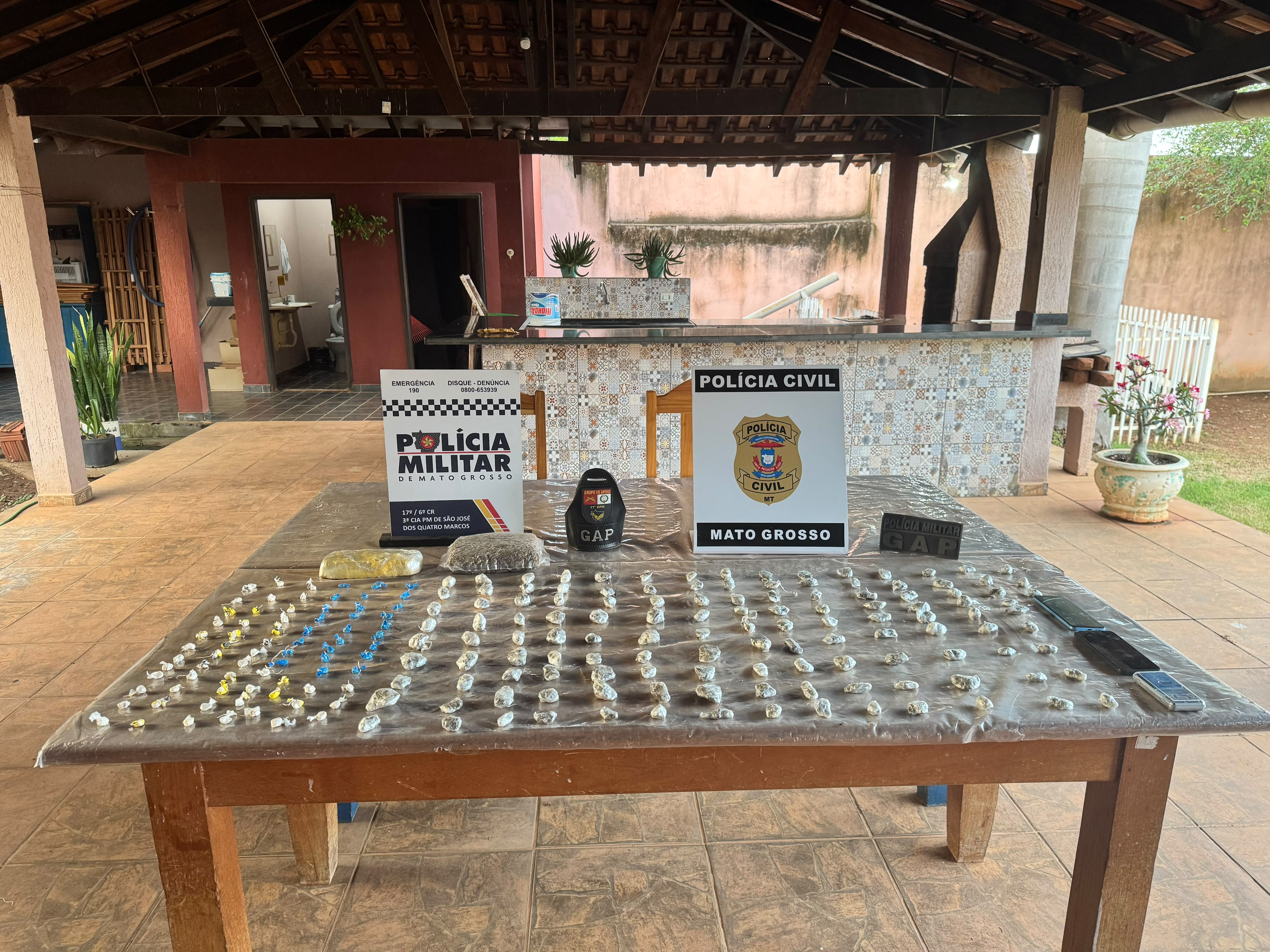 Dupla faccionada é presa com drogas em São José dos Quatro Marcos MT