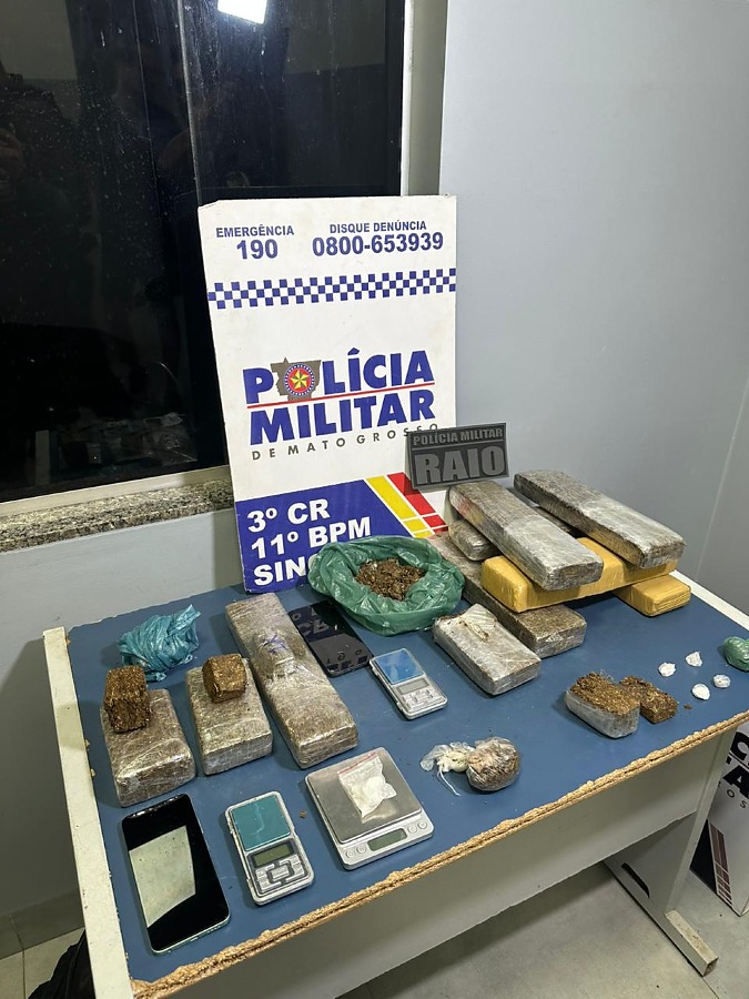 Dupla ligada a facção é presa com drogas em Sinop MT