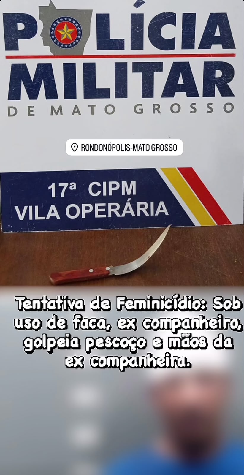 Ex-marido esfaqueia mulher em Rondonópolis