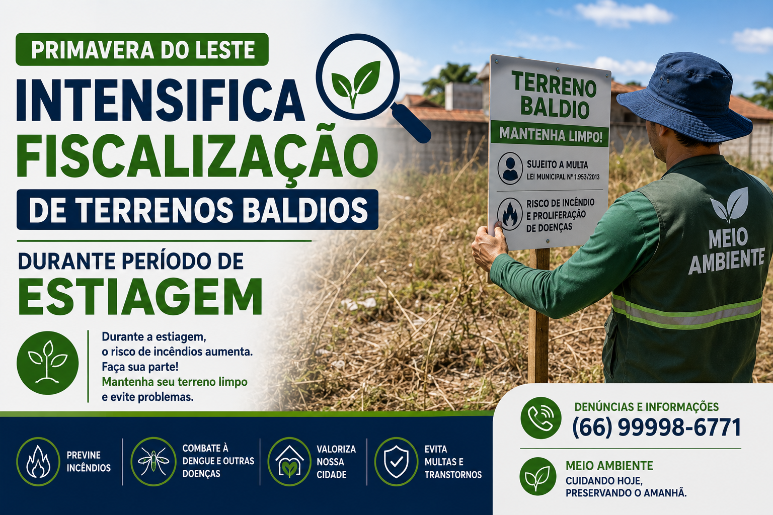 Fiscalização de terrenos baldios em Primavera do Leste