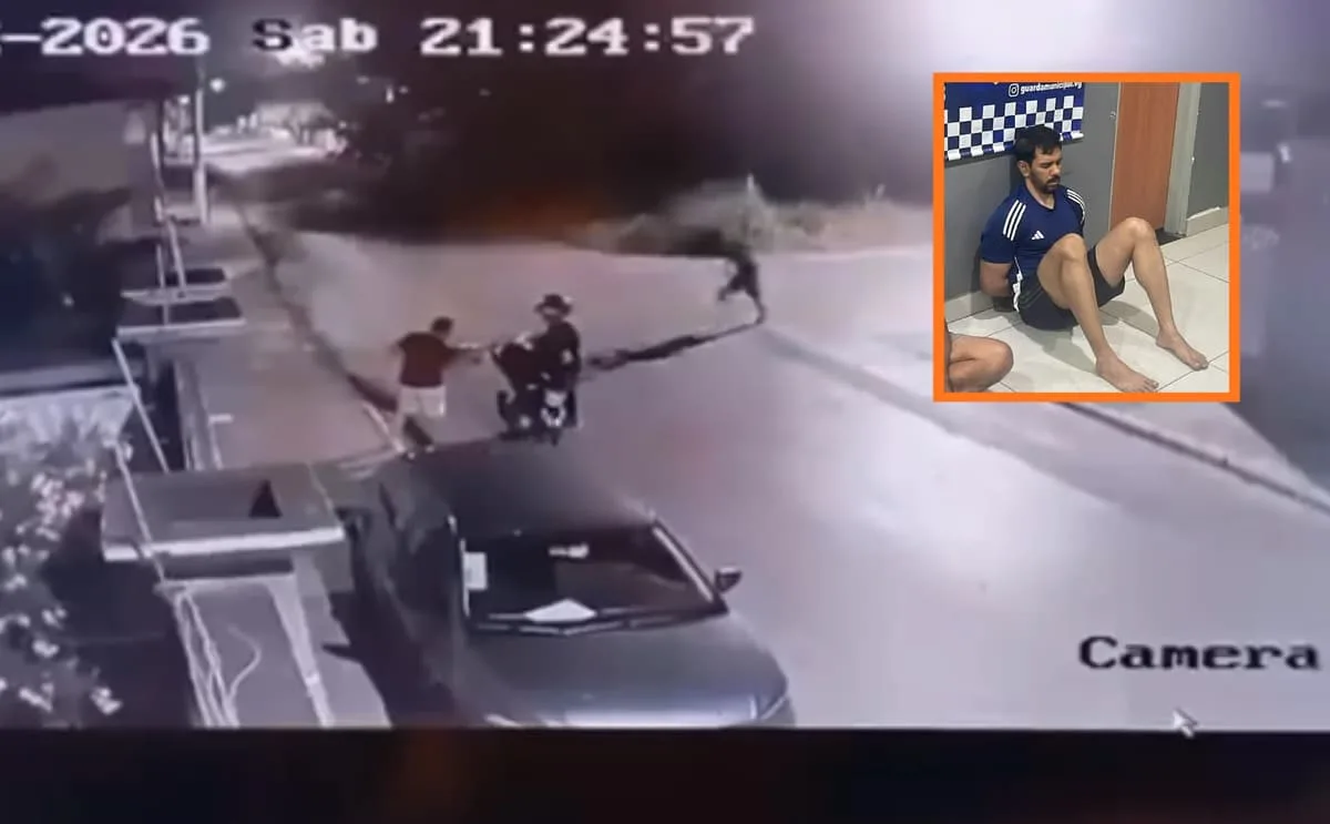Homem apanha após tentar roubar pizza e acaba preso em Várzea Grande