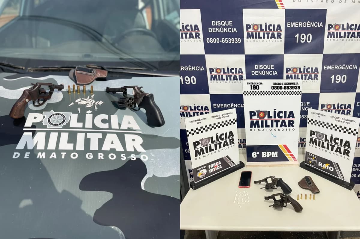 Homem com ficha por sequestro é preso com armas em Cáceres