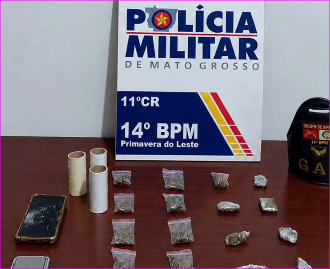 Homem é preso com 20 porções de maconha em Primavera