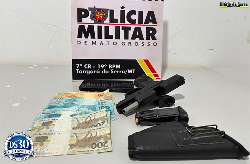 Homem é preso por agressão e porte de arma em Tangará da Serra