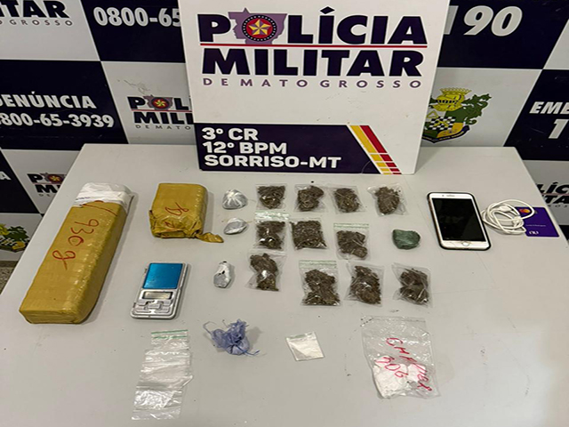 Jovem é preso com drogas no bairro Santa Maria em Sorriso