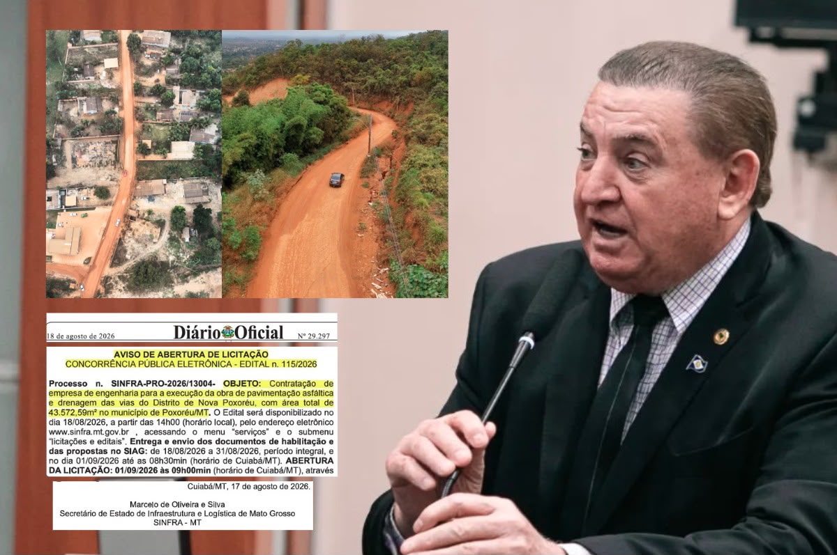 Licitação para asfalto entre Primavera do Leste e Nova Poxoréu é aberta