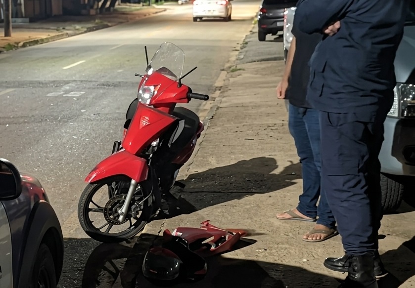 Motociclista se fere em acidente na Rua D5 em Alta Floresta
