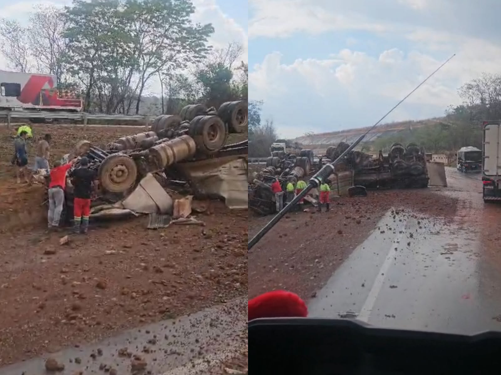 Motorista morre em capotamento de carreta na BR-364 em Jaciara MT