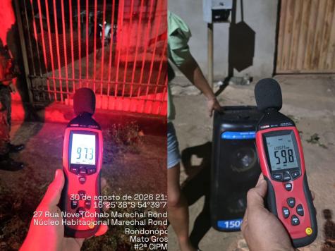 Poluição sonora resulta em duas prisões em Rondonópolis, MT