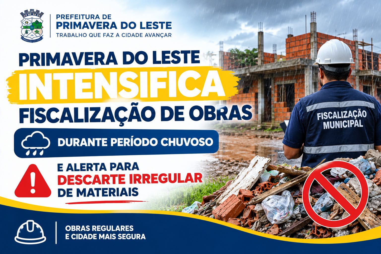 Primavera do Leste intensifica fiscalização de obras no período chuvoso