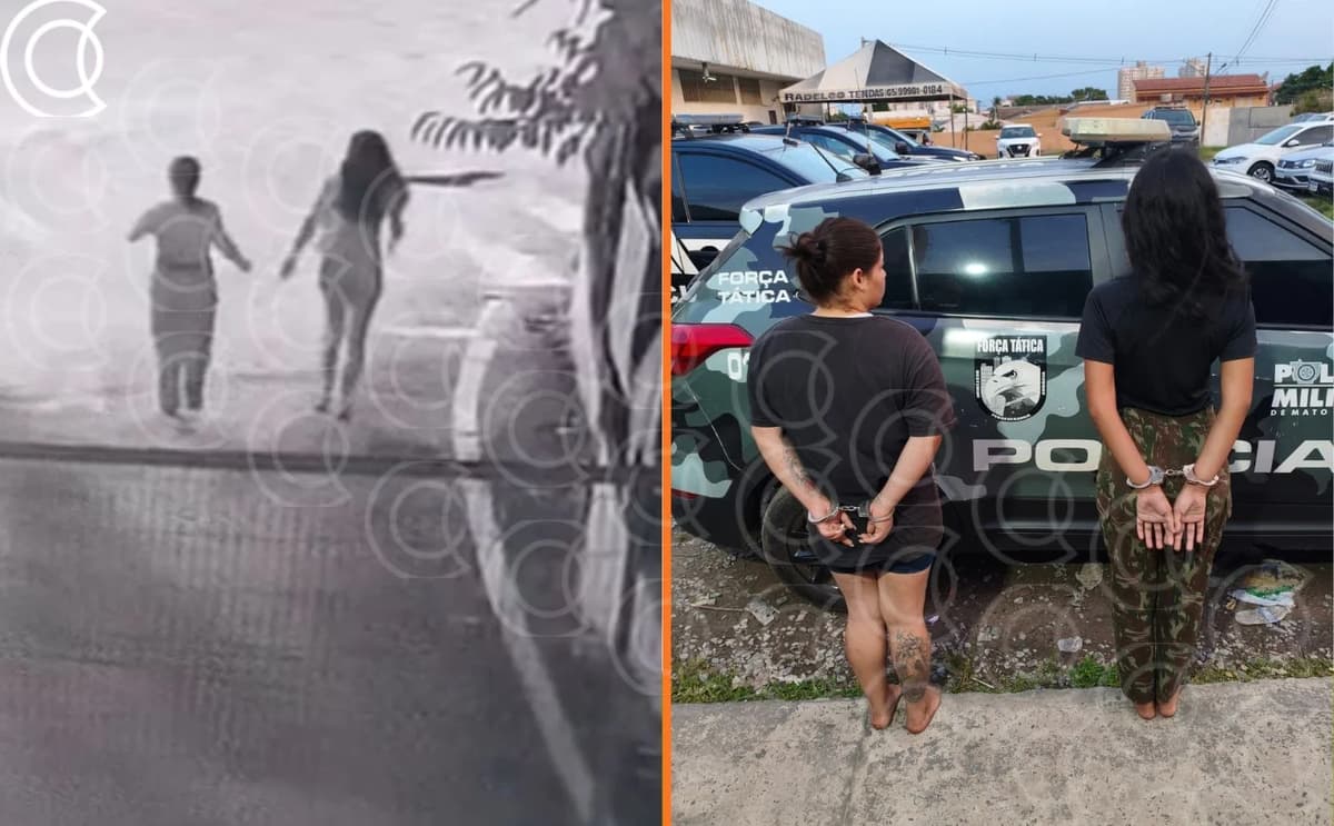 Prisão de mulheres por tentativa de latrocínio contra PM em Cuiabá