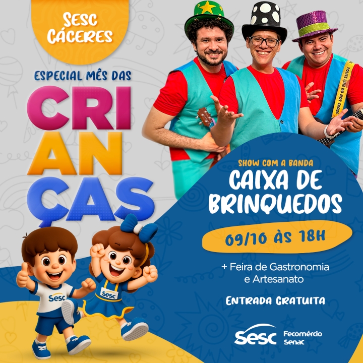 Sesc promove feira infantil com música e recreação em Cáceres
