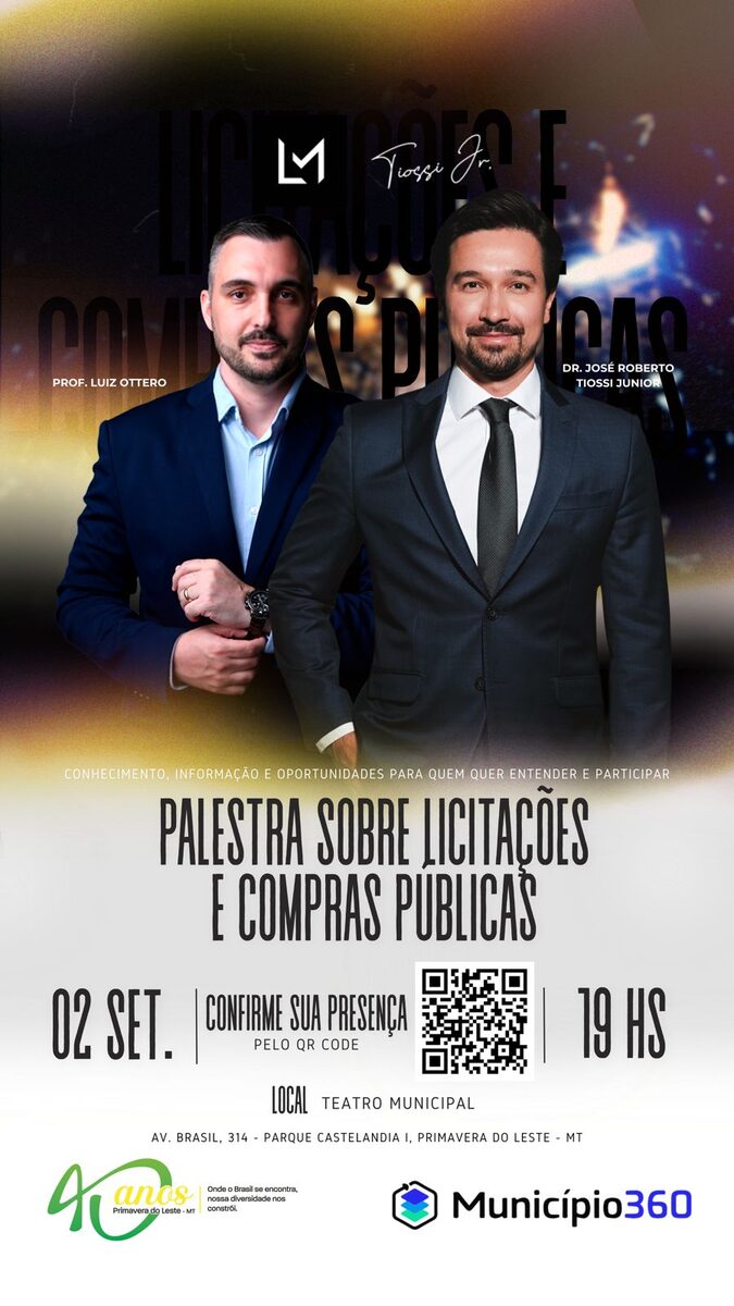 Teatro Municipal sedia palestra sobre licitações em Primavera do Leste