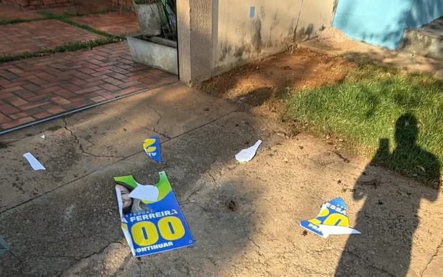 Vandalismo atinge campanha de primeira-dama em Rondonópolis MT