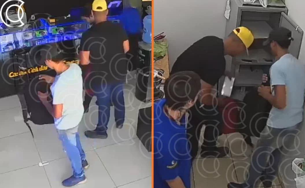 Várzea Grande: dupla rouba loja e leva 39 celulares